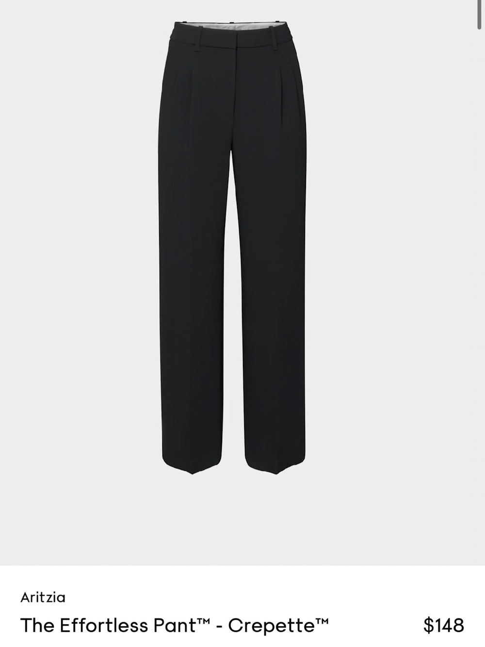 Aritzia The Effortless Pant™ - Crepette™ in Black size 2 short